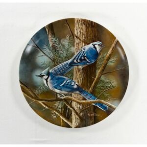 1985 Edwin M Knowles The Blue Jay Collector Plate Kevin Daniel 8.5 Inch Vintage